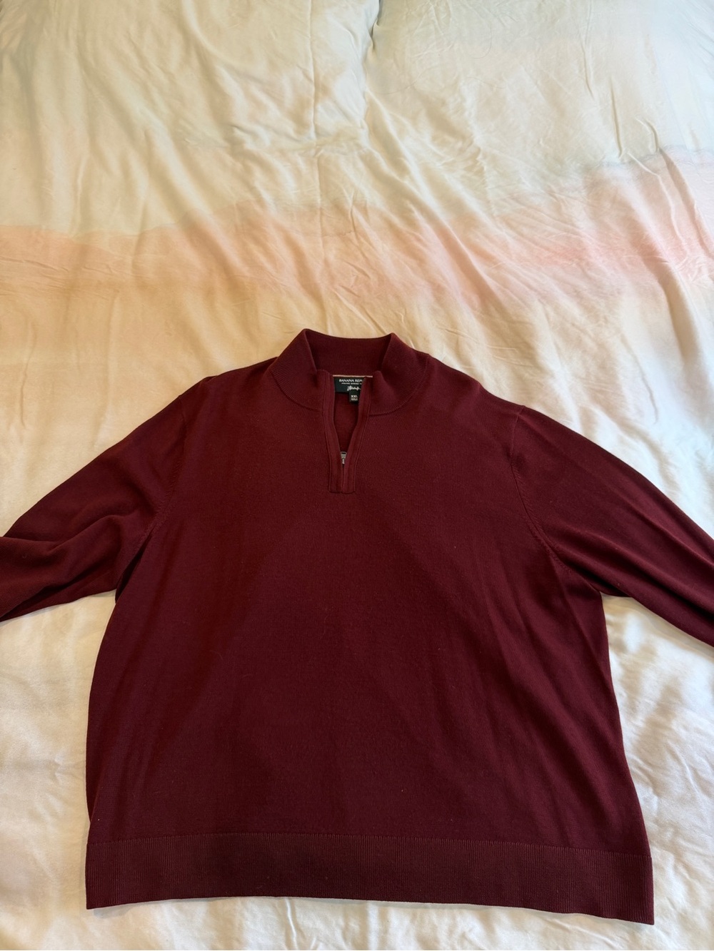 Banana Republic Men's Zip-Up Sweater - Burgundy